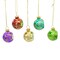 Kurt Adler 45MM Miniature Multicolored Glass Reflector Christmas Ornaments, 9-Piece Boxed Set